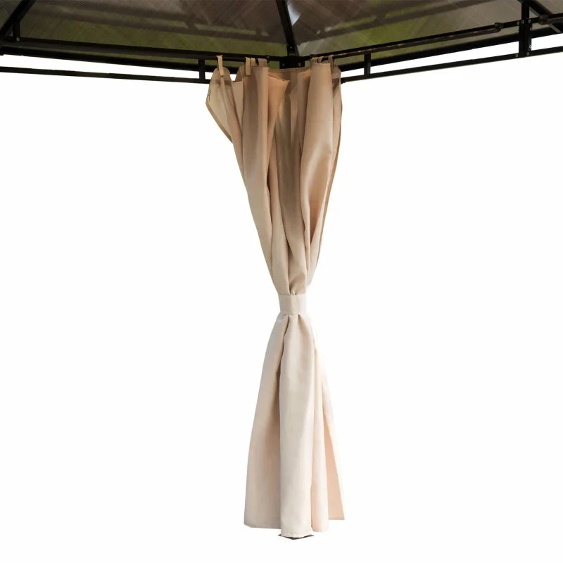 Outsunny Hardtop Gazebo 3.6m X 3m - Brown 11 Outsunny Hardtop Gazebo 3.6m X 3m - Brown - Image 9