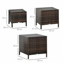 Outsunny Rattan Side Table Set- Brown -OUTSUNNY Shop a8Za1217eecc2a1c7
