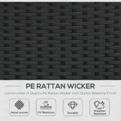 Outsunny Garden Daybed With Adjustable Table - Black -OUTSUNNY Shop aCHa09180df2b0f52 jpg