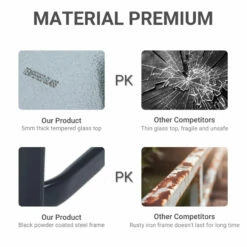 Outsunny Table Square 68.5L X 68.5W X 84H Cm - Black -OUTSUNNY Shop aT088c17fcf92c052 jpg