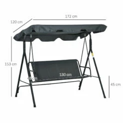 Outsunny Swing Chair 3-Seater -Dark Grey -OUTSUNNY Shop aiZ2bb17e70daf281 jpg