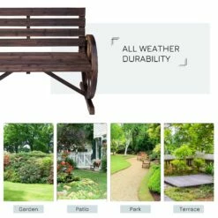 Outsunny Garden Bench - Brown -OUTSUNNY Shop asm35017dc378a2cb a61ee4ae 475e 441c b15e dc975df984f8