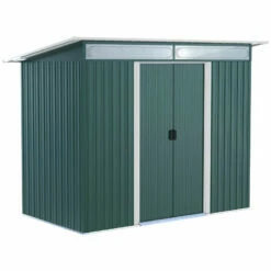Outsunny Metal Garden Shed 260L X 133W X 200Hcm - Green