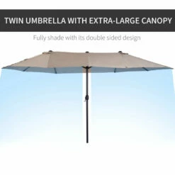 Outsunny 4.6m Double-Sided Patio Parasol Sun Umbrella-Tan -OUTSUNNY Shop bNTa091814c0aff52 jpg