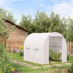 Outsunny Greenhouse Polytunnel 2.5 X 2 X 2 M - White -OUTSUNNY Shop bSD6ff181098fc608 jpg