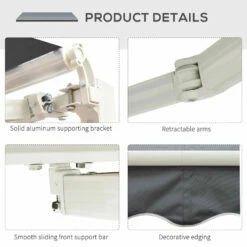 Outsunny Retractable Awning 2.5m X 2m - Grey -OUTSUNNY Shop bsq75617f62ef8cd7 jpg