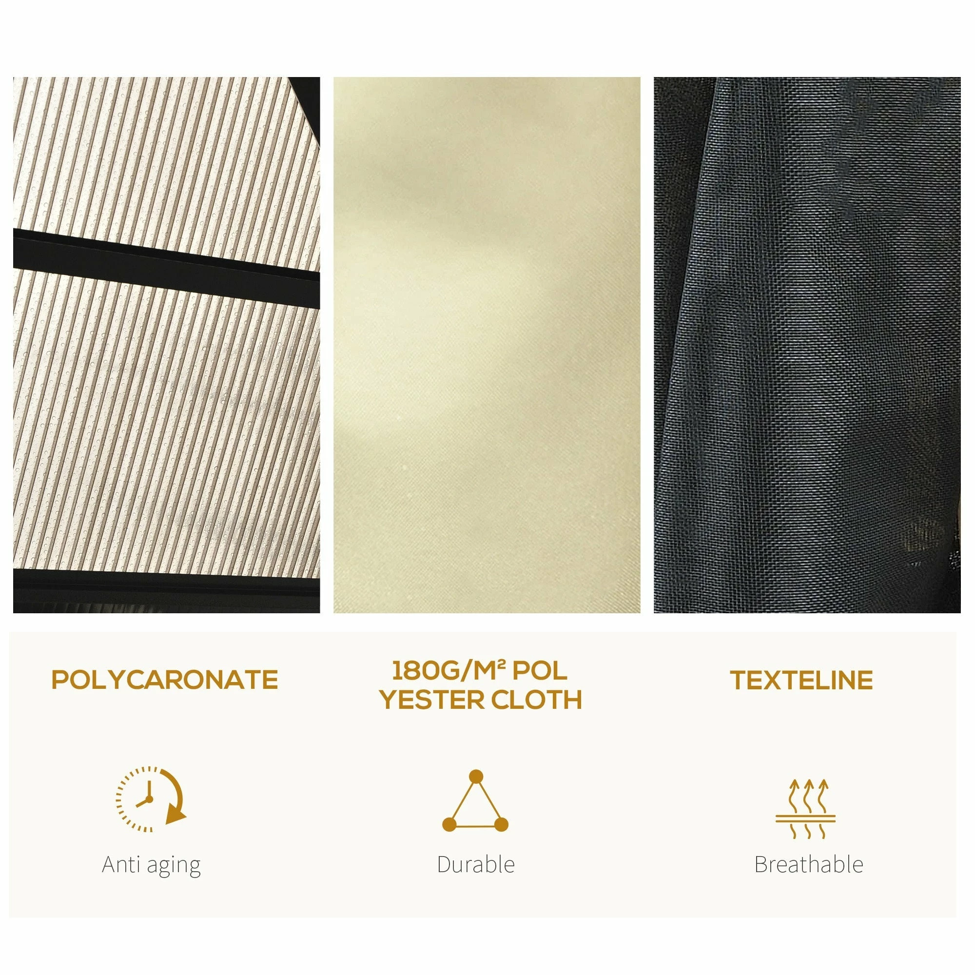 Outsunny 3.6 X 4m Hardtop Gazebo Canopy With Polycarbonate Roof And Aluminium Frame, Garden Pavilion With Mosquito Netting And Curtains 7 Outsunny 3.6 X 4m Hardtop Gazebo Canopy With Polycarbonate Roof And Aluminium Frame, Garden Pavilion With Mosquito Netting And Curtains - Image 5