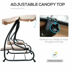 Outsunny 2-in-1 Garden Swing Chair - Light Brown -OUTSUNNY Shop cPub10188fbaaea2c jpg