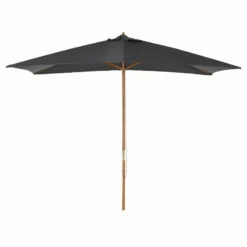 Outsunny 2.5 M Square Wood Umbrella Parasol - Dark Grey