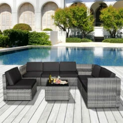 Outsunny Patio Rattan Sofa Set 6 Seater - Grey -OUTSUNNY Shop cvH90f17fb1c31dbb jpg