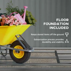 Outsunny Metal Shed 13 X 11ft - Light Grey -OUTSUNNY Shop dGB75618573b67a6c jpg