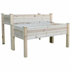 2 Piece Elevated Wooden Planter