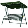 Outsunny 3 Seater Canopy Swing Chair Outdoor Garden Bench With Adjustable Canopy And Metal Frame - Green Stripes -OUTSUNNY Shop drS18e17dc5e73100 jpg