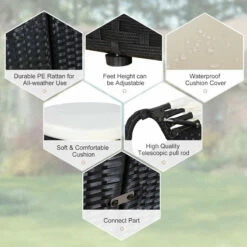 Outsunny Outdoor Daybed With Cushions - Black -OUTSUNNY Shop eK2a091803f6e7a45 jpg