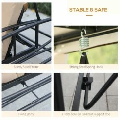 Outsunny 3 Seater Swing Chair 3-in-1 Convertible Garden Swing Seat Bed Gazebo Patio Bench Outdoor With Double Tier Canopy, Cushioned Seat, Mesh Sidewalls, Beige -OUTSUNNY Shop eKx7be17dc4c2349d