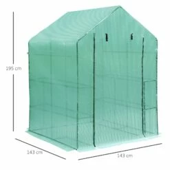 Outsunny 143x143x195 Cm Walk In Greenhouse With Shelves-Dark Green -OUTSUNNY Shop eN7a1217ee2cf01af
