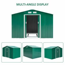 Outsunny Galvanised Metal Garden Shed 9ft X 6ft - Green -OUTSUNNY Shop efP756188d3a6e87c jpg