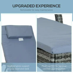 Outsunny Rattan Sun Lounger W/ Cushion - Grey -OUTSUNNY Shop eso8471882ce49f33 jpg