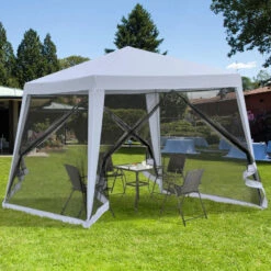 Outsunny 3 X 3 Meter Outdoor Gazebo Garden Canopy Tent Sun Shade Event Shelter With Mesh Screen Side Walls, Grey -OUTSUNNY Shop fD56ff185948f78b5 jpg