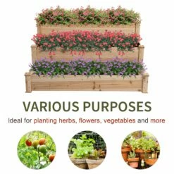 Outsunny Wooden Raised Bed 3-Tier Planter Kit Elevated Box Outdoor Stand -OUTSUNNY Shop grKb1017ee2cefc66