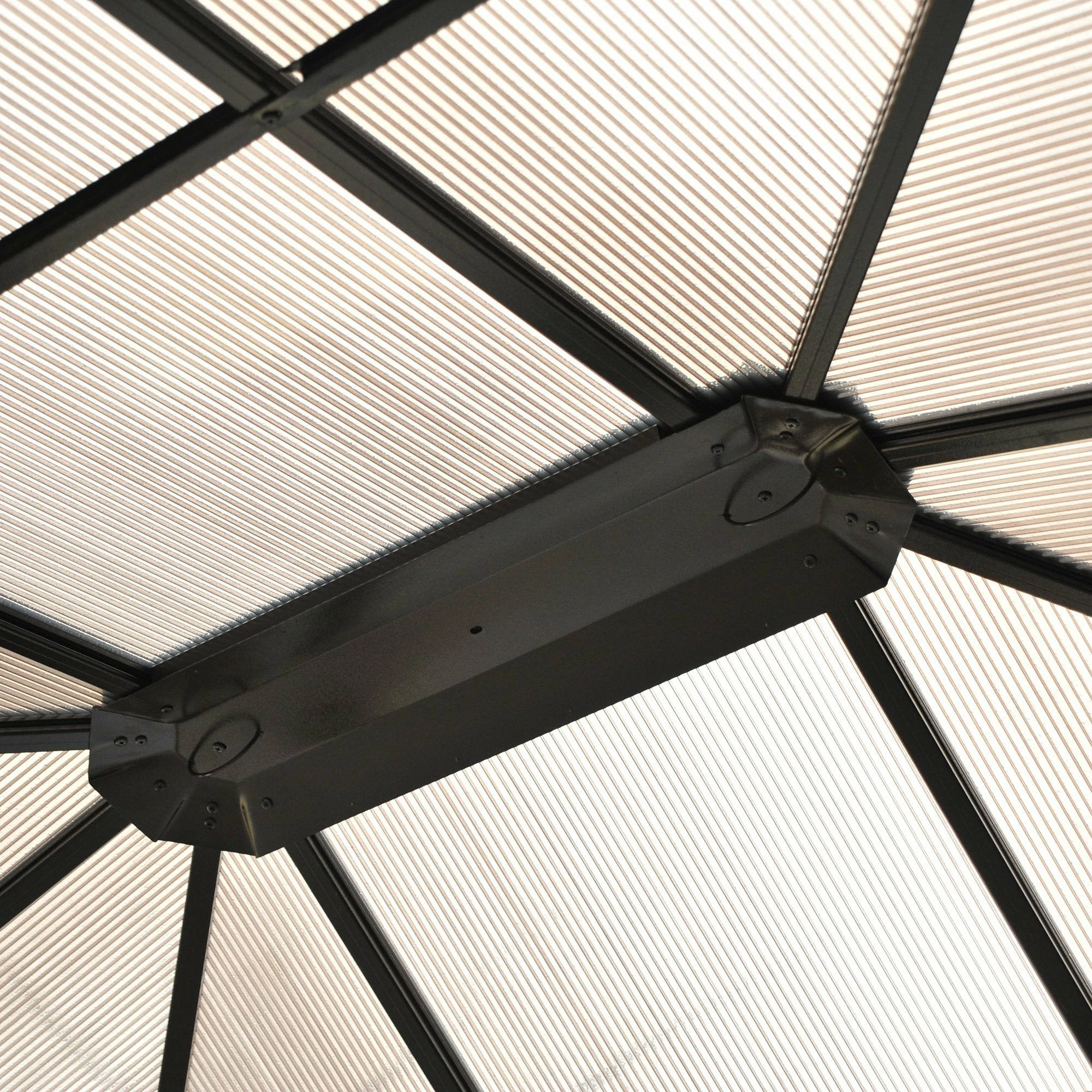 Outsunny 3.6 X 4m Hardtop Gazebo Canopy With Polycarbonate Roof And Aluminium Frame, Garden Pavilion With Mosquito Netting And Curtains 10 Outsunny 3.6 X 4m Hardtop Gazebo Canopy With Polycarbonate Roof And Aluminium Frame, Garden Pavilion With Mosquito Netting And Curtains - Image 8