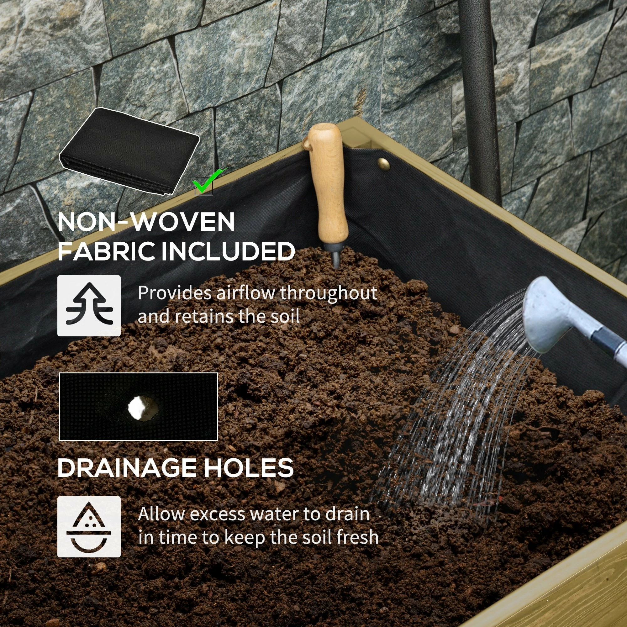 Outsunny Raised Garden Bed Elevated Wood Planter Box 7 Outsunny Raised Garden Bed Elevated Wood Planter Box - Image 5