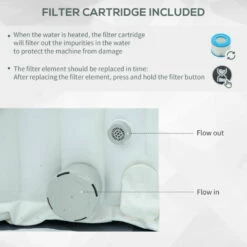 Outsunny Inflatable Hot Tub Spa Round With Cover For 4 People 180cm - Dark Blue -OUTSUNNY Shop hQM75618041c96467 jpg