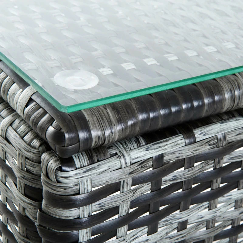 Outsunny Rattan Lounge Set With Side Table - Grey 13 Outsunny Rattan Lounge Set With Side Table - Grey - Image 11