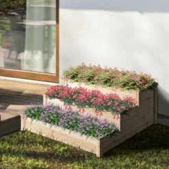 Outsunny Wooden Raised Bed 3-Tier Planter Kit Elevated Box Outdoor Stand -OUTSUNNY Shop heh6ff17ee2cefc66