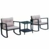 Outsunny Rattan Rocking Chair Set - Black -OUTSUNNY Shop hkY36e17dc18a3d33