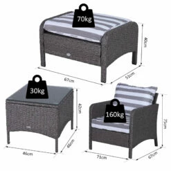Outsunny Outdoor Rattan 2 Seater With Footstools - Dark Grey -OUTSUNNY Shop i0ya1217eecc299ca jpg