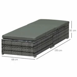 Outsunny Rattan Reclining Lounger - Grey -OUTSUNNY Shop iAQa1217eecc29e19 jpg