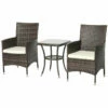 Outsunny Three-Piece Rattan Chair Set, With Cushions - Brown -OUTSUNNY Shop iZYdaa18137e2b337 jpg