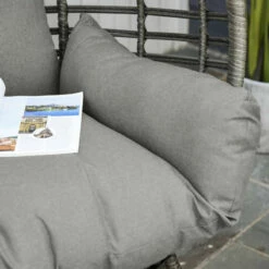 Outsunny Wicker Rattan Egg Chair With 4 Legs Grey -OUTSUNNY Shop jXLd4d17eecc29b03 jpg