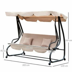 Outsunny 2-in-1 Garden Swing Chair - Light Brown -OUTSUNNY Shop jsQa12188fbaaea2c jpg