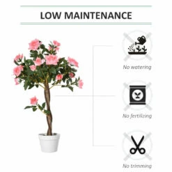Outsunny Artificial Rose Tree And Planter For Indoor & Outdoor Use - Pink And Green -OUTSUNNY Shop jtwb101818a86d74d jpg ed2e303f e916 4255 97a7 653413f1731d