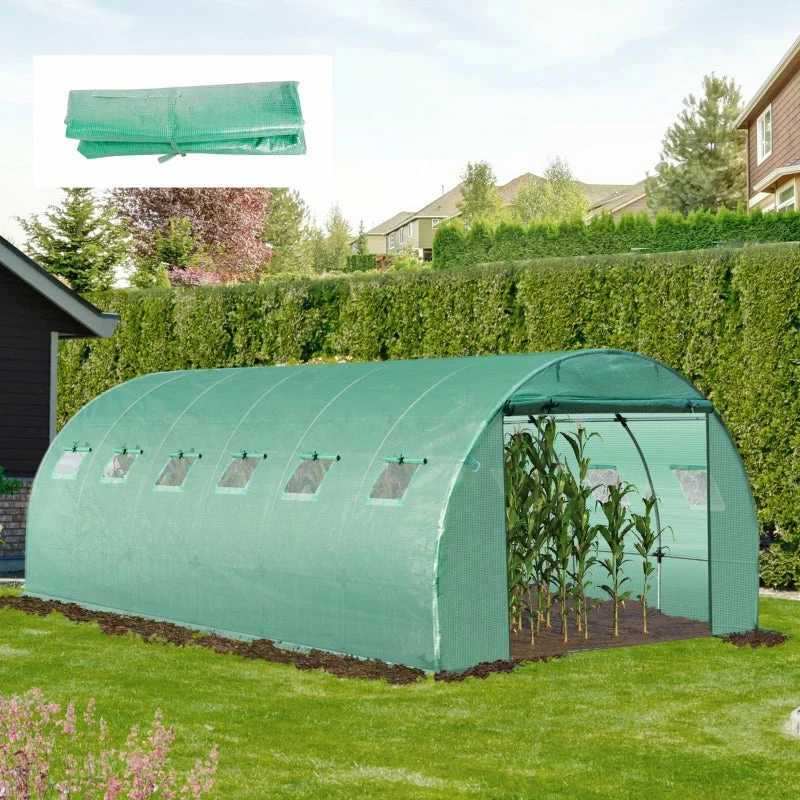 Outsunny Greenhouse Cover Replacement 6 X 3 X 2m - Green 13 Outsunny Greenhouse Cover Replacement 6 X 3 X 2m - Green - Image 11