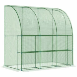 Outsunny Lean To Tunnel Greenhouse 214L X 120W X 215Hcm - Green