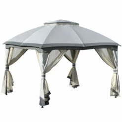 Outsunny 3.7 X 3(m) Metal Gazebo Grey