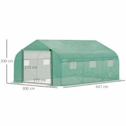 Outsunny Greenhouse Polytunnel 4.47x3x2m - Green -OUTSUNNY Shop kMi2ed17e70dafc66 jpg