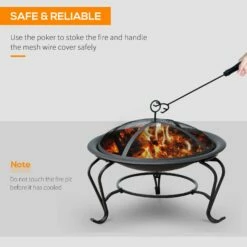 Outsunny Steel Fire Pit, Φ 56x45H Cm (Lid Included)-Black -OUTSUNNY Shop kXU5d017dc39d42d2 a3282c2c 19e1 417f 8f4b 1890cfaaa577