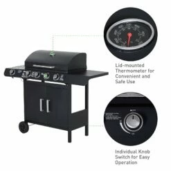 Outsunny 4+1 Gas Burner Grill BBQ Trolley Backyard Garden Smoker Side Burner Barbecue W/ Storage Side Table Wheels 18 Outsunny 4+1 Gas Burner Grill BBQ Trolley Backyard Garden Smoker Side Burner Barbecue W/ Storage Side Table Wheels -OUTSUNNY Shop kge33217dc12eb0cc 88361796 cd53 40bf 90d8 fcd8af9a2ac9