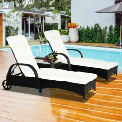 Outsunny Rattan Lounge Set With Side Table - Black -OUTSUNNY Shop kjMc2f17fbab4888a jpg