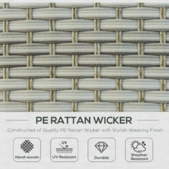 Outsunny Rattan Corner Sofa Set With Table & Ice Bucket - Light Grey -OUTSUNNY Shop klma091814110d2f4 jpg