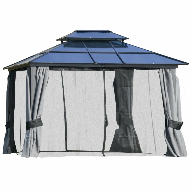 Outsunny Hardtop Gazebo 3x3.6m - Grey 12 Outsunny Hardtop Gazebo 3x3.6m - Grey - Image 10