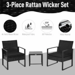 Outsunny Rattan Bistro Set - Black -OUTSUNNY Shop l6ja0917eecc2a2c3 jpg