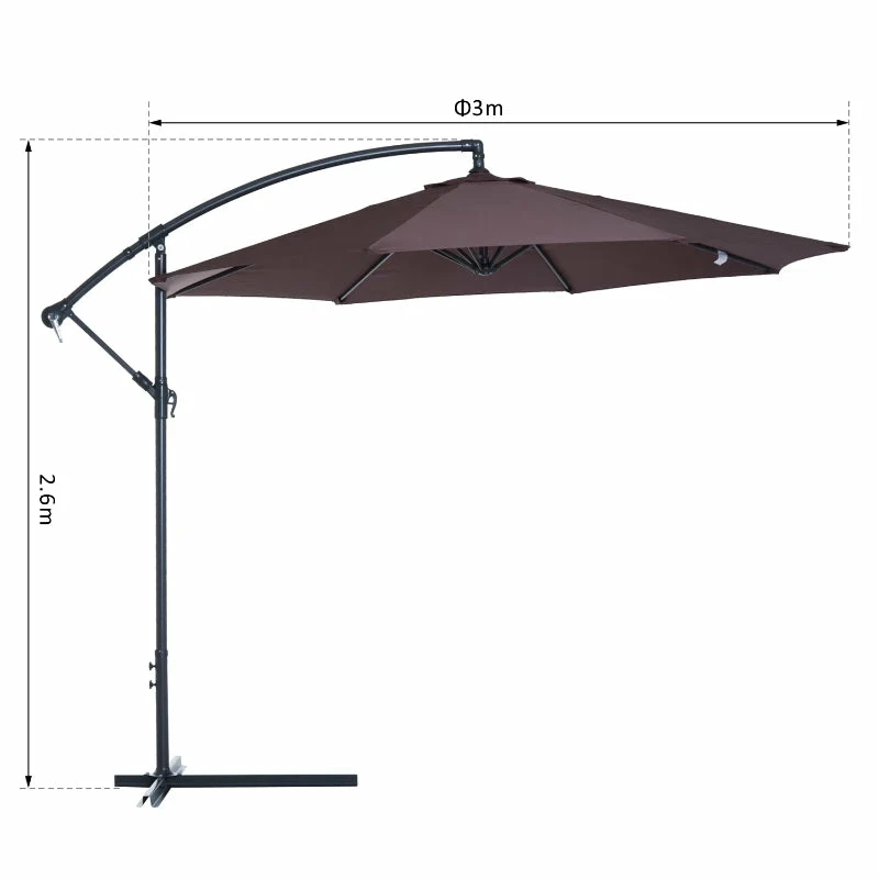 OUTSUNNY Oasis Patio Offset Umbrella 5 OUTSUNNY Oasis Patio Offset Umbrella - Image 3