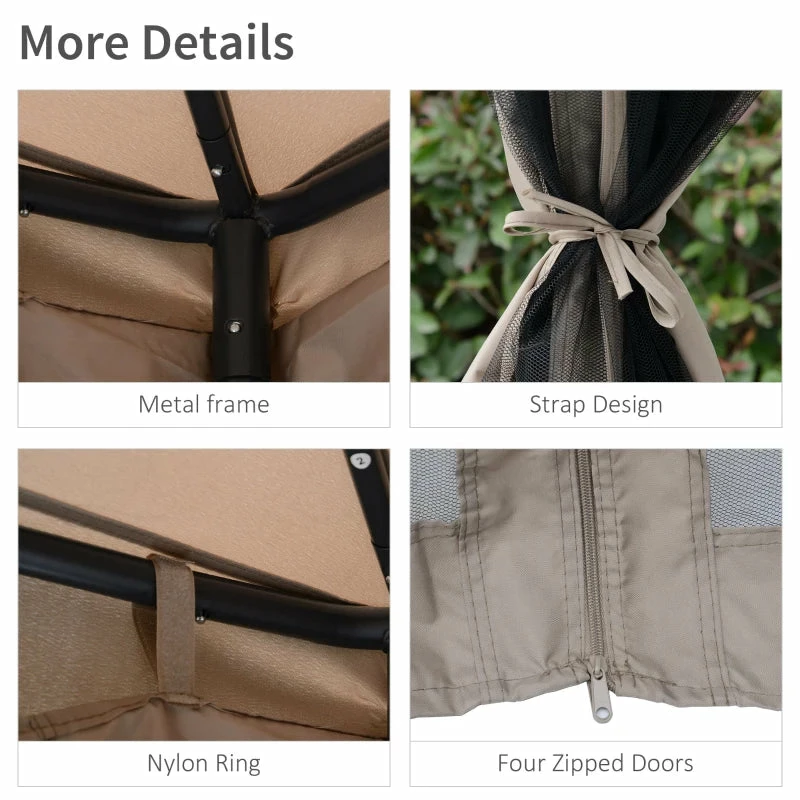 Outsunny Outdoor Gazebo 295L X 295W X 263Hcm-Taupe 9 Outsunny Outdoor Gazebo 295L X 295W X 263Hcm-Taupe - Image 7