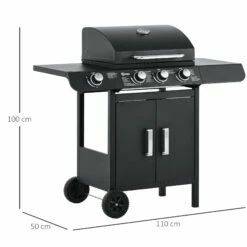 Outsunny Gas Burner Barbecue Grill 3+1 Burner Garden BBQ Trolley W/ Side Burner Warming Rack Side Shelves Storage Cabinet Piezo Ignition Thermometer 110x50x100cm 13 Outsunny Gas Burner Barbecue Grill 3+1 Burner Garden BBQ Trolley W/ Side Burner Warming Rack Side Shelves Storage Cabinet Piezo Ignition Thermometer 110x50x100cm -OUTSUNNY Shop llrc7a17dc22f05e5 4e99db3b 5696 4dd9 8cab b7971dcd71bd