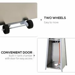 Outsunny Stainless Steel Outdoor Garden Pyramid Patio Heater With Wheels And Rain Cover - Silver -OUTSUNNY Shop mIy88c17edc655522 d56ff821 fe12 4d61 9a62 b6729212525b